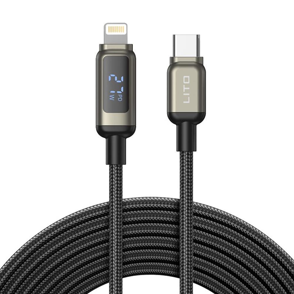 Lito Datový kabel LD15 Type-C na Lightning Rychlé nabíjení Černý
