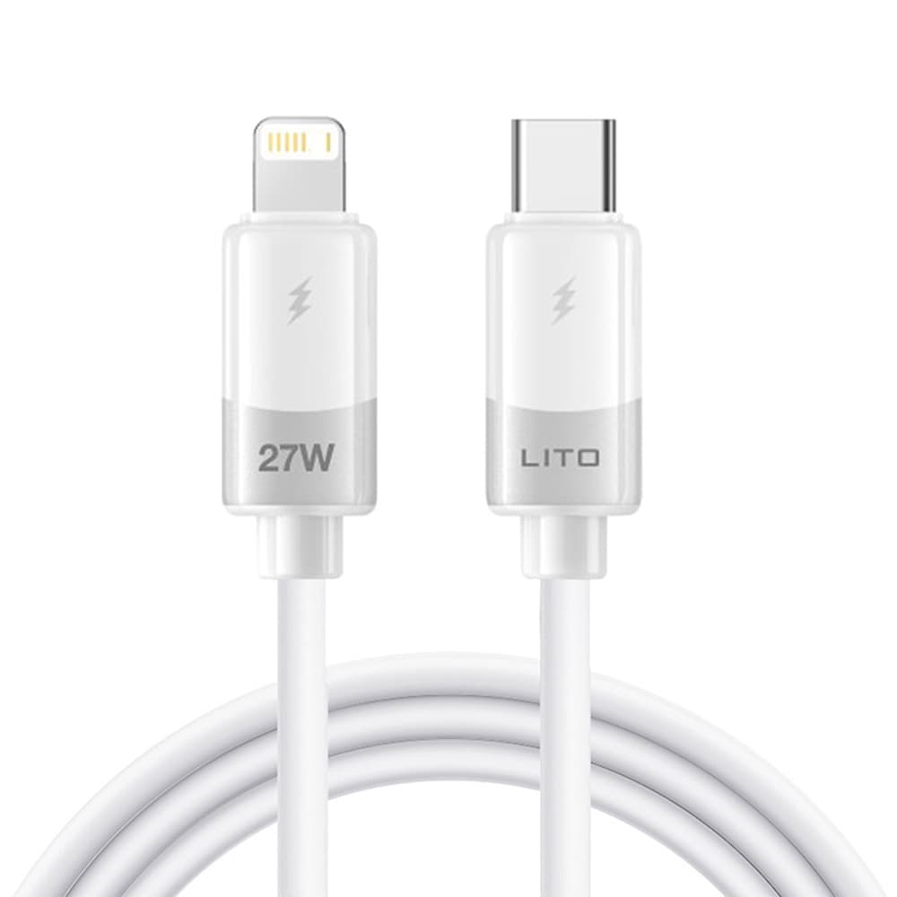 Lito Datový kabel Liquid Silicone LD07 Type-C na Lightning rychlonabíjecí bílý