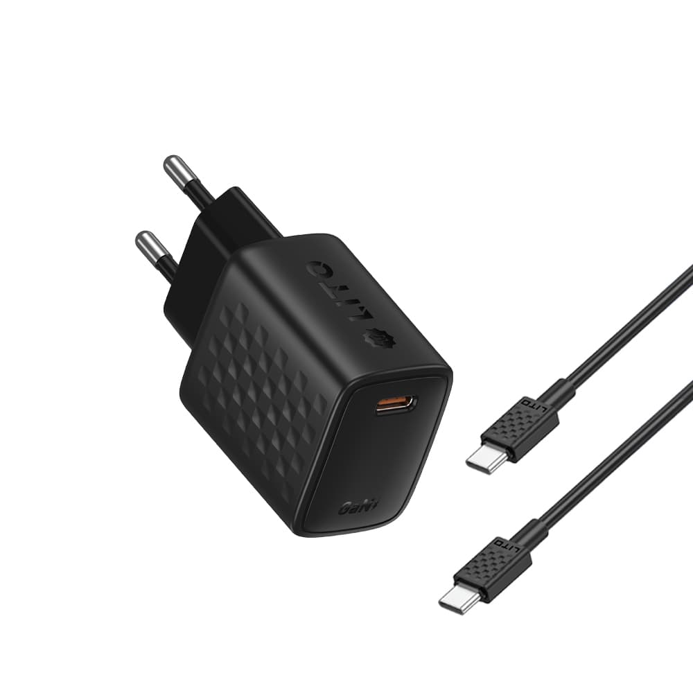Lito Wall Charger LC17T s kabelem Type-C výstup Type-C PD30W GaN EU černý - náhled 1
