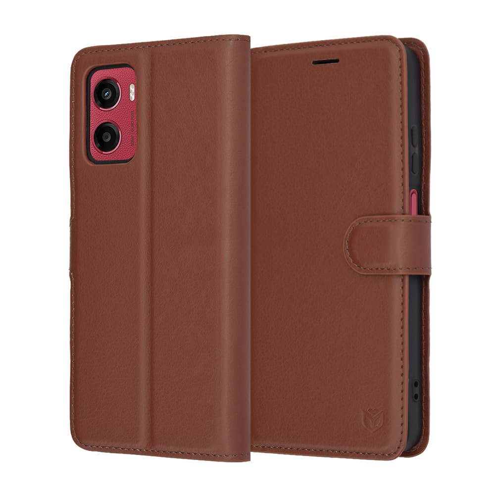 Pouzdro Techsuit kožené pro Motorola Moto G05 E15 hnědé - náhled 1