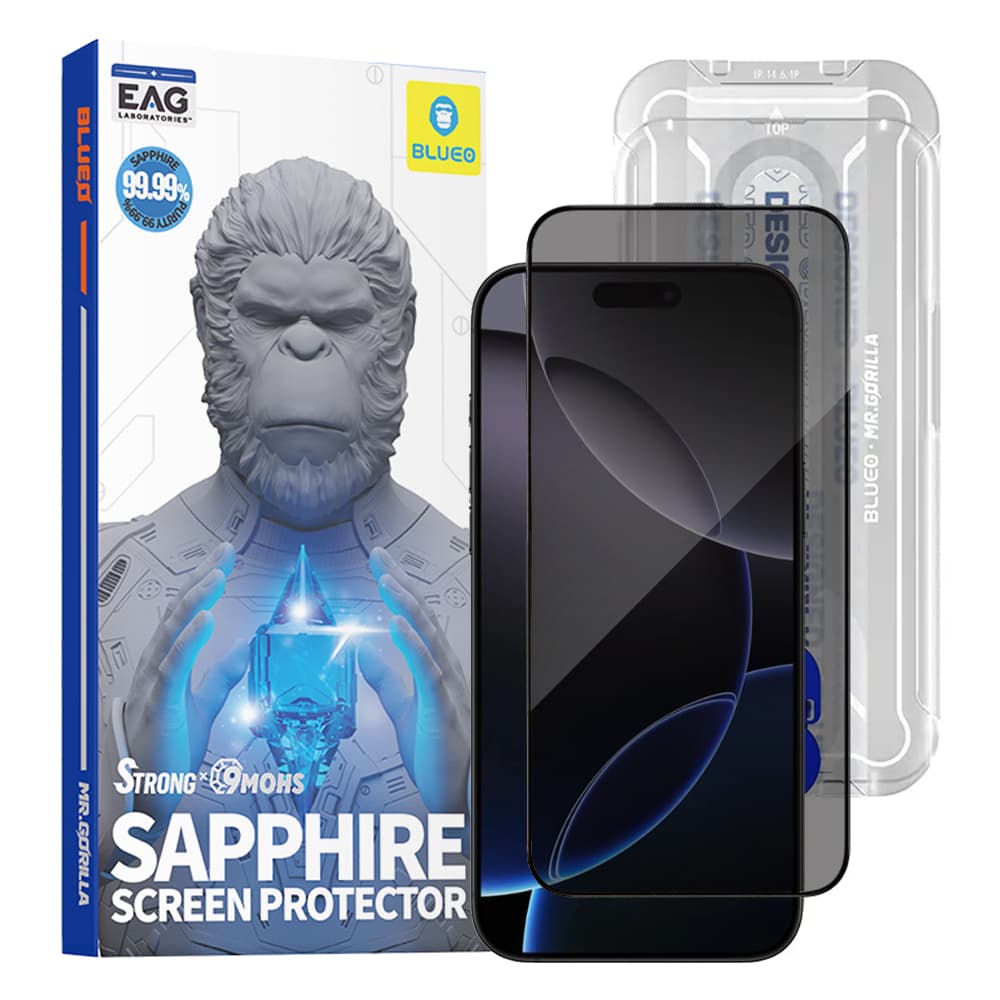 Blueo Premium Sapphire sklo 9H pro iPhone 16 Pro Max iPhone 17 Pro Max Privacy - náhled 1