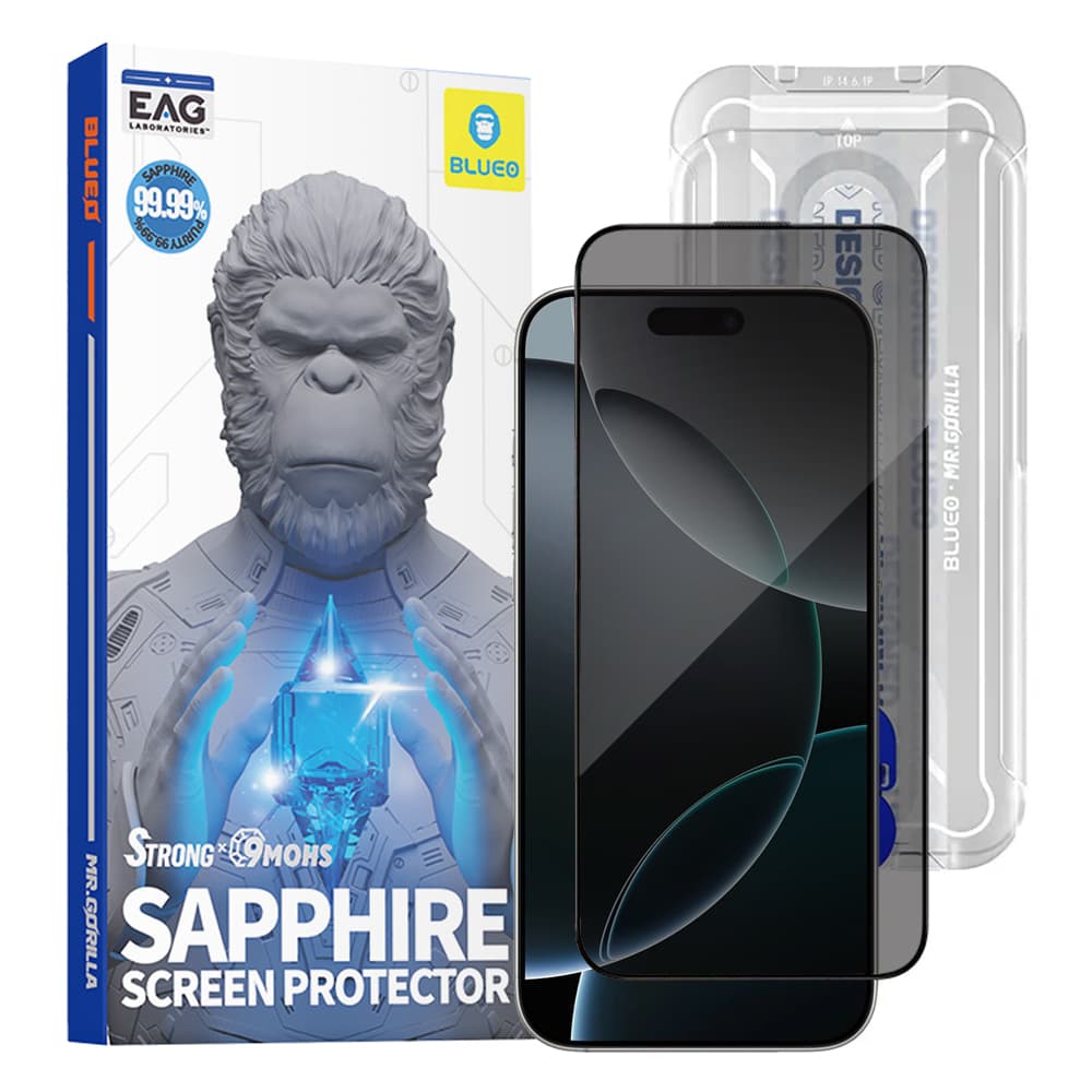 Blueo Premium Sapphire sklo 9H Privacy pro iPhone 16 Pro 17 17 Pro - náhled 1