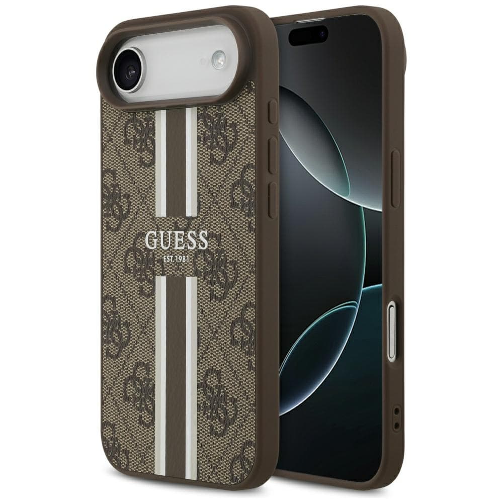 Guess Hardcase 4G Printed Stripes MagSafe iPhone 17 Air hnědý - náhled 1