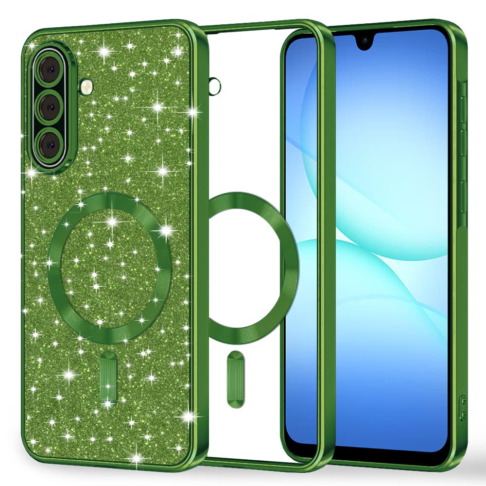 Techsuit Luxury Glitter MagSafe pro Samsung Galaxy A17 5G / A17 4G tmavě zelená - náhled 1