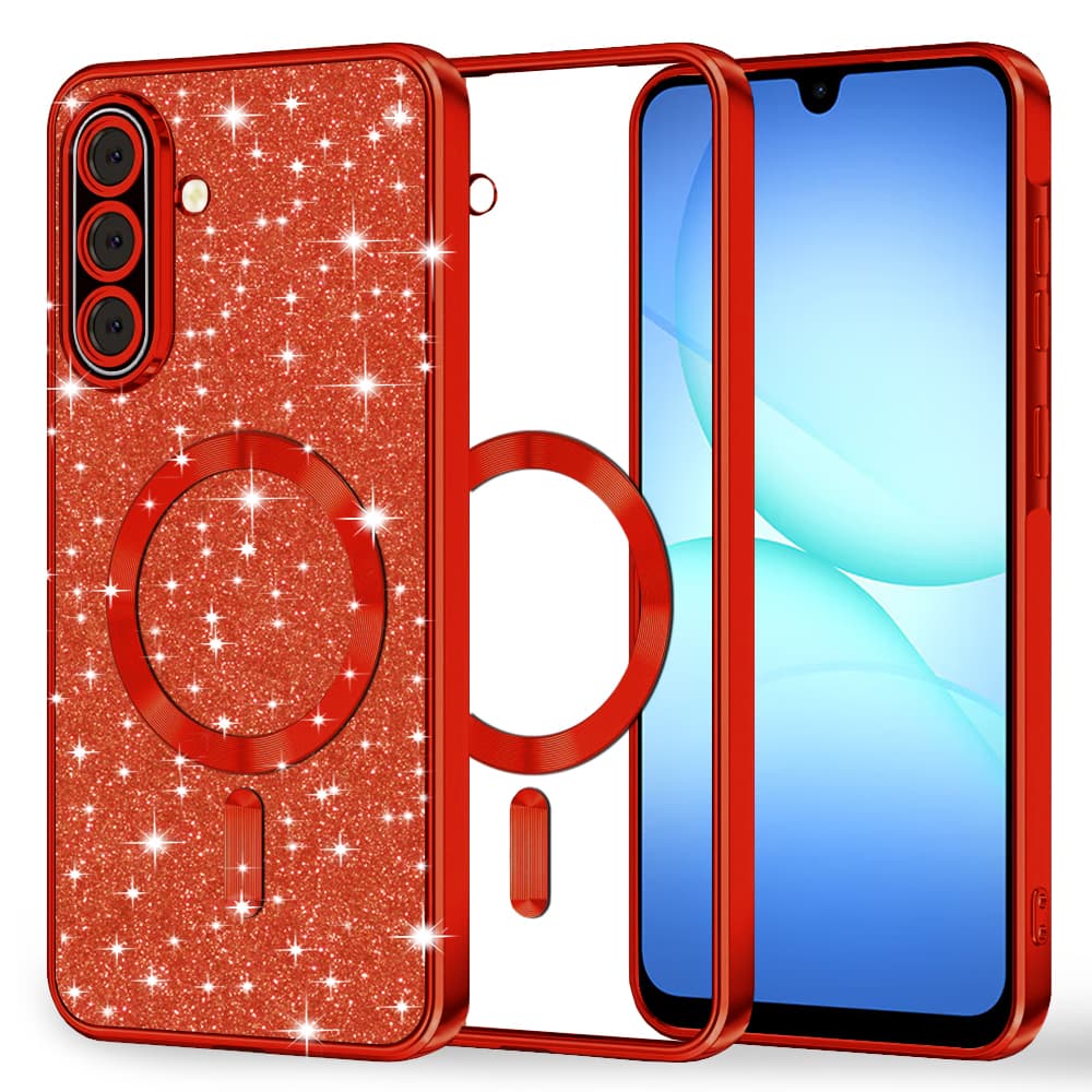 Techsuit Luxury Glitter MagSafe pro Samsung Galaxy A17 5G A17 4G červená - náhled 1