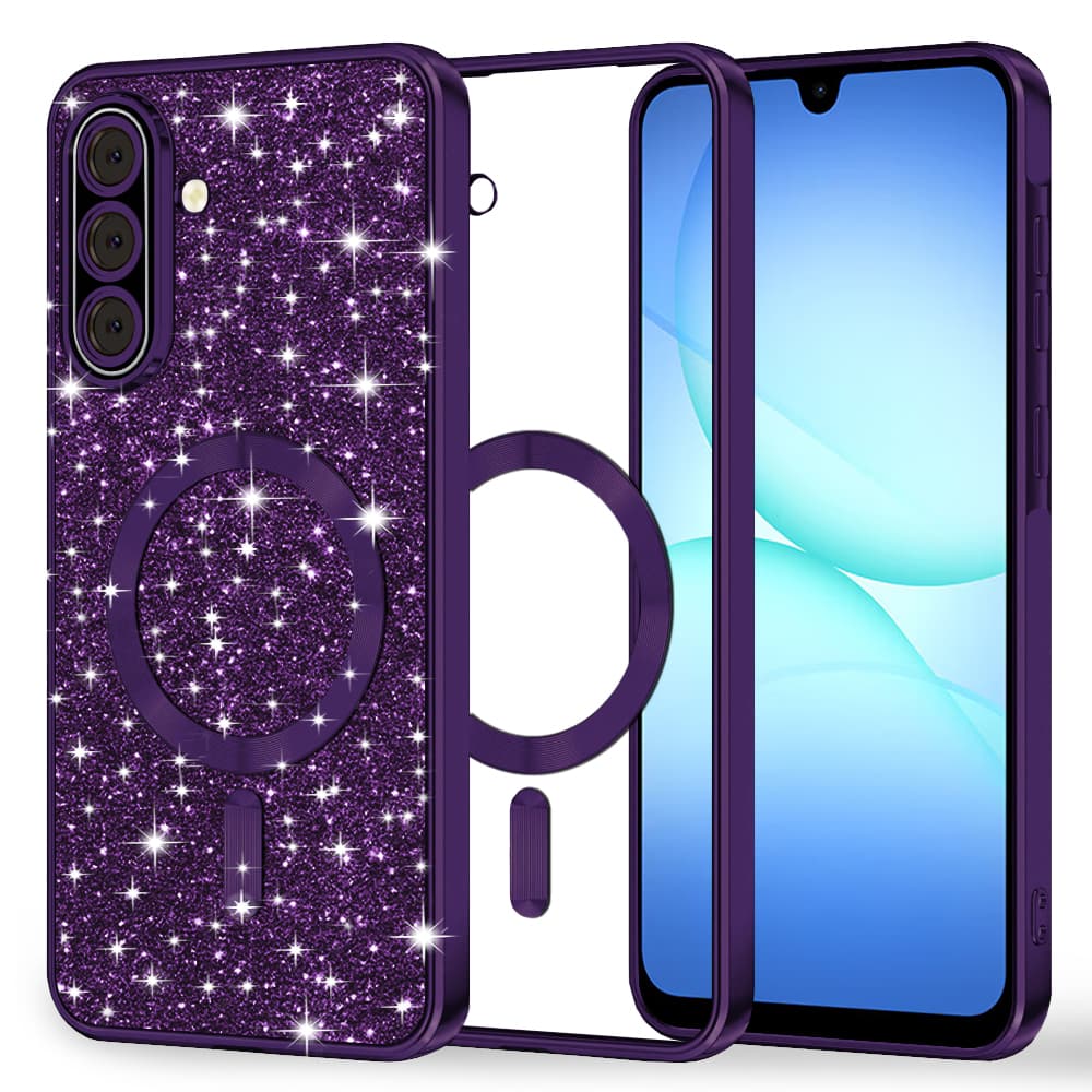 Techsuit Luxury Glitter MagSafe pro Samsung Galaxy A17 5G / A17 4G tmavě fialová - náhled 1