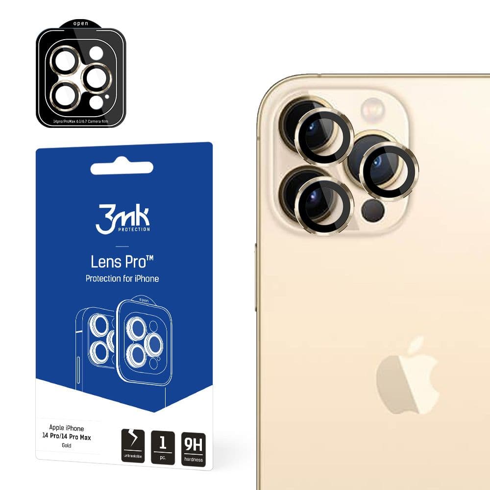 3mk Lens Protection Pro iPhone 14 Pro iPhone 14 Pro Max zlatá ochrana čoček - náhled 1