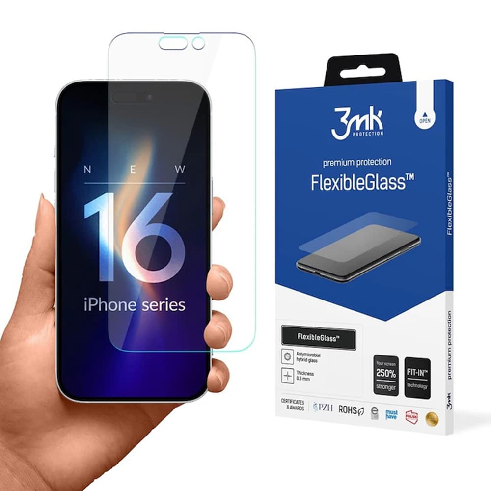 3mk FlexibleGlass iPhone 16 Pro Max průhledné sklo - náhled 1