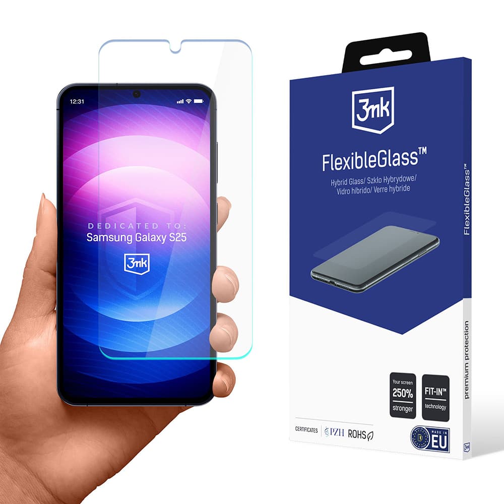 3mk FlexibleGlass Samsung Galaxy S25 průhledné sklo - náhled 1