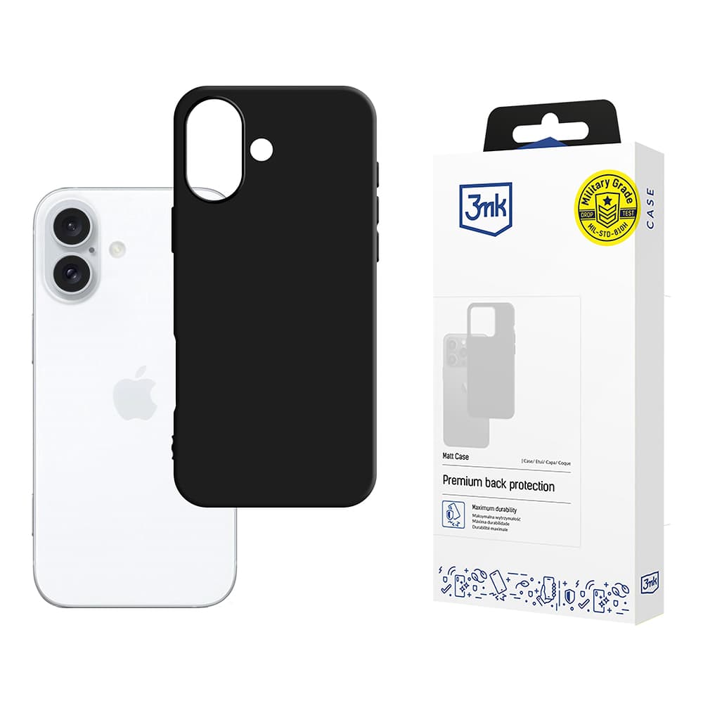 3mk Matt Case pro iPhone 16 černý - náhled 1