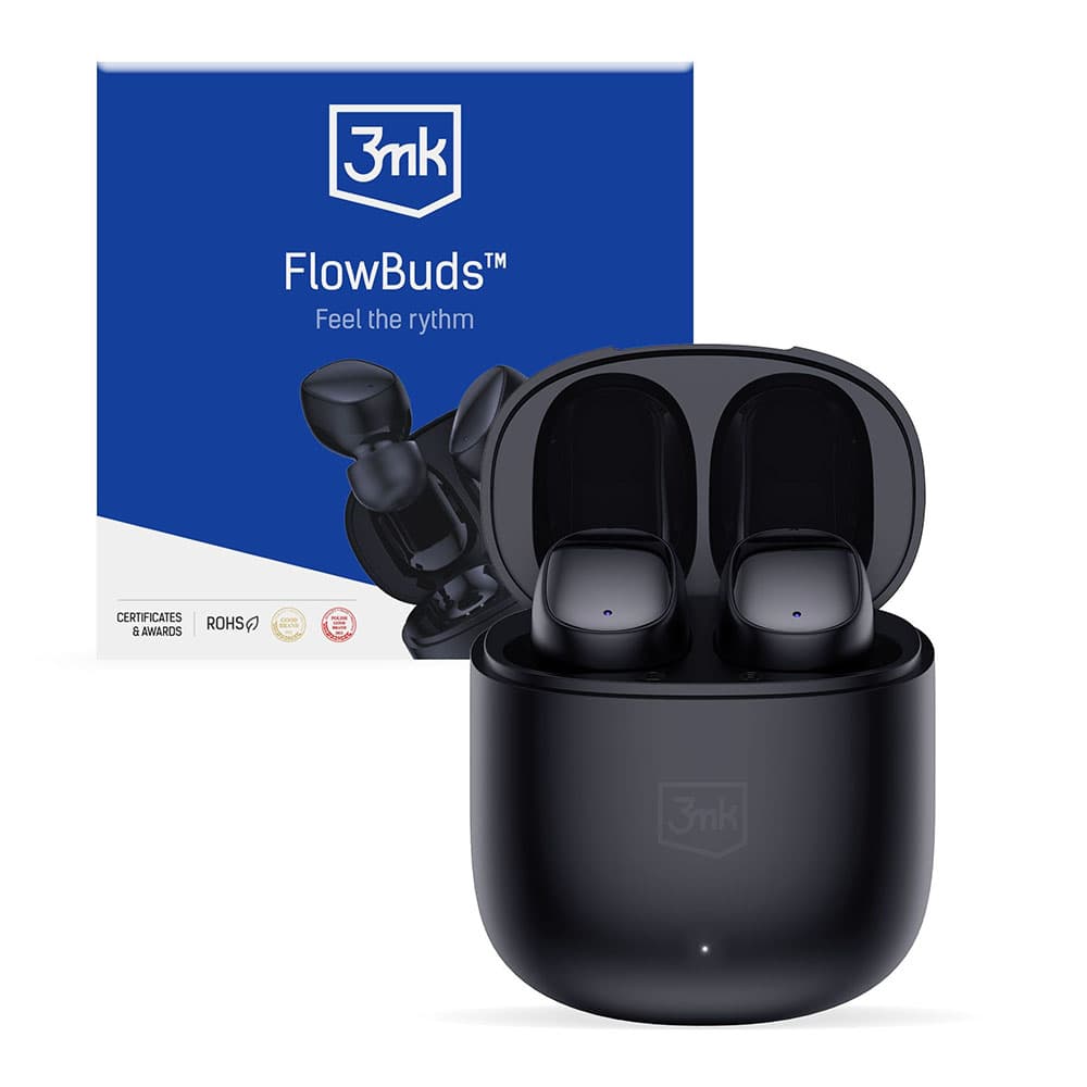 3mk Wireless Headphones FlowBuds Bluetooth V5.3 Hi-Fi Černé - náhled 1