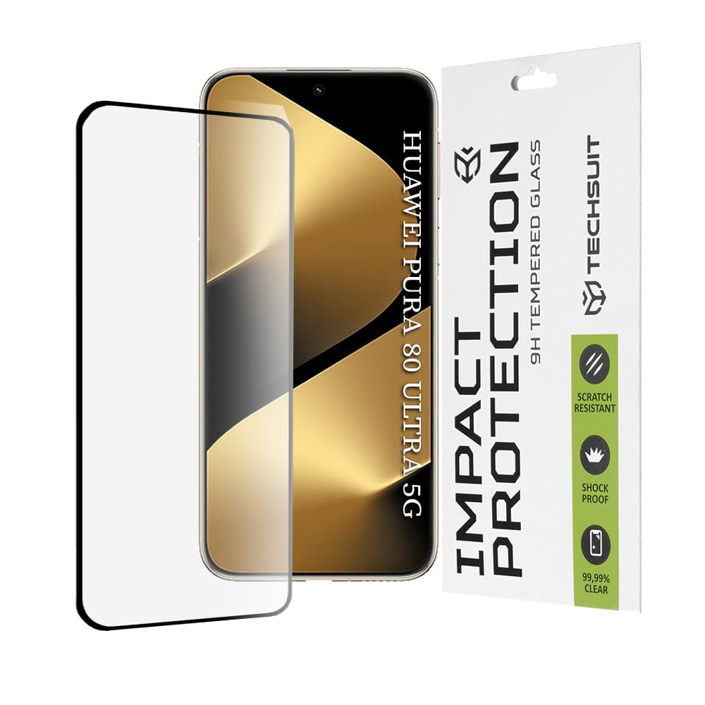 Ochranné sklo Techsuit 111D 3D zakřivené pro Huawei Pura 80 Ultra černé - náhled 1