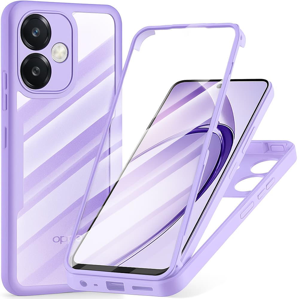 Techsuit ColorVerse 360 Series + Ochranné sklo Oppo A40 4G A60 5G Fialová - náhled 1