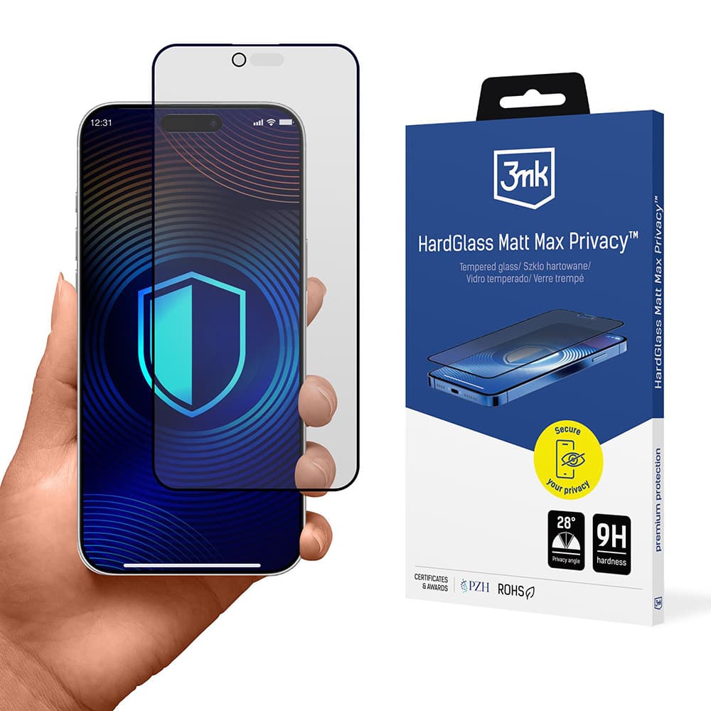 3mk HardGlass Matt Max Tvrzené Sklo iPhone 17 Air Soukromí - náhled 1