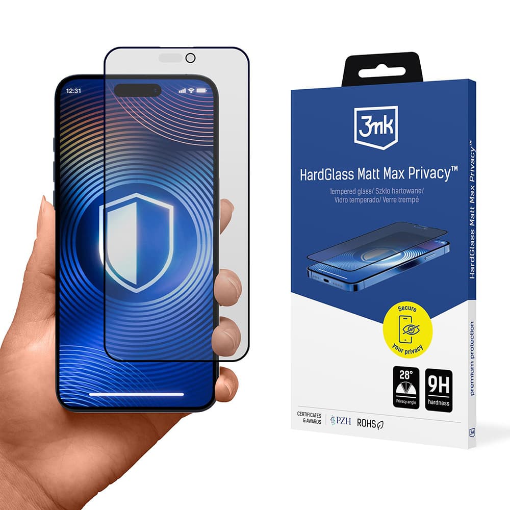3mk HardGlass Matt Max tvrzené sklo na displej iPhone 17 Pro Privacy - náhled 1