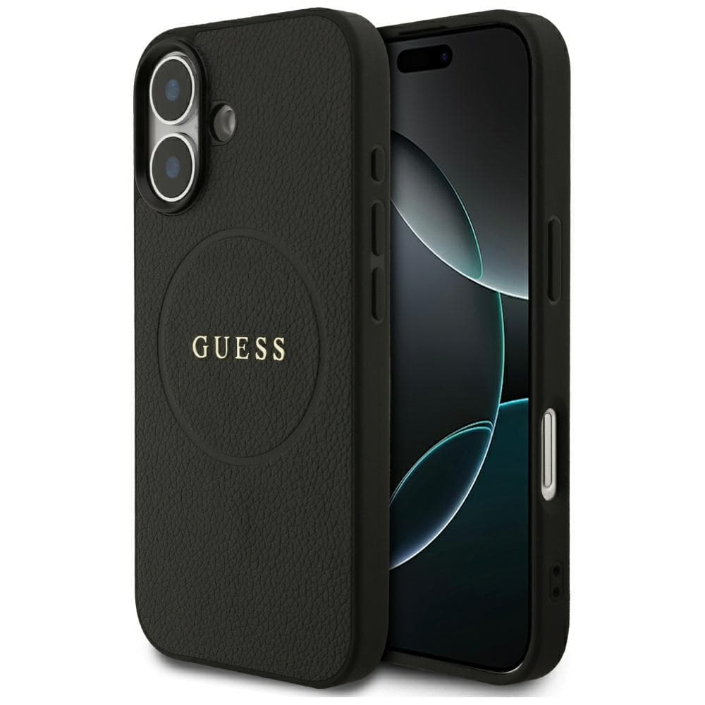 Guess Grained Gold Ring MagSafe GUHMP17SPGHSMMK iPhone 17 Černá - náhled 1