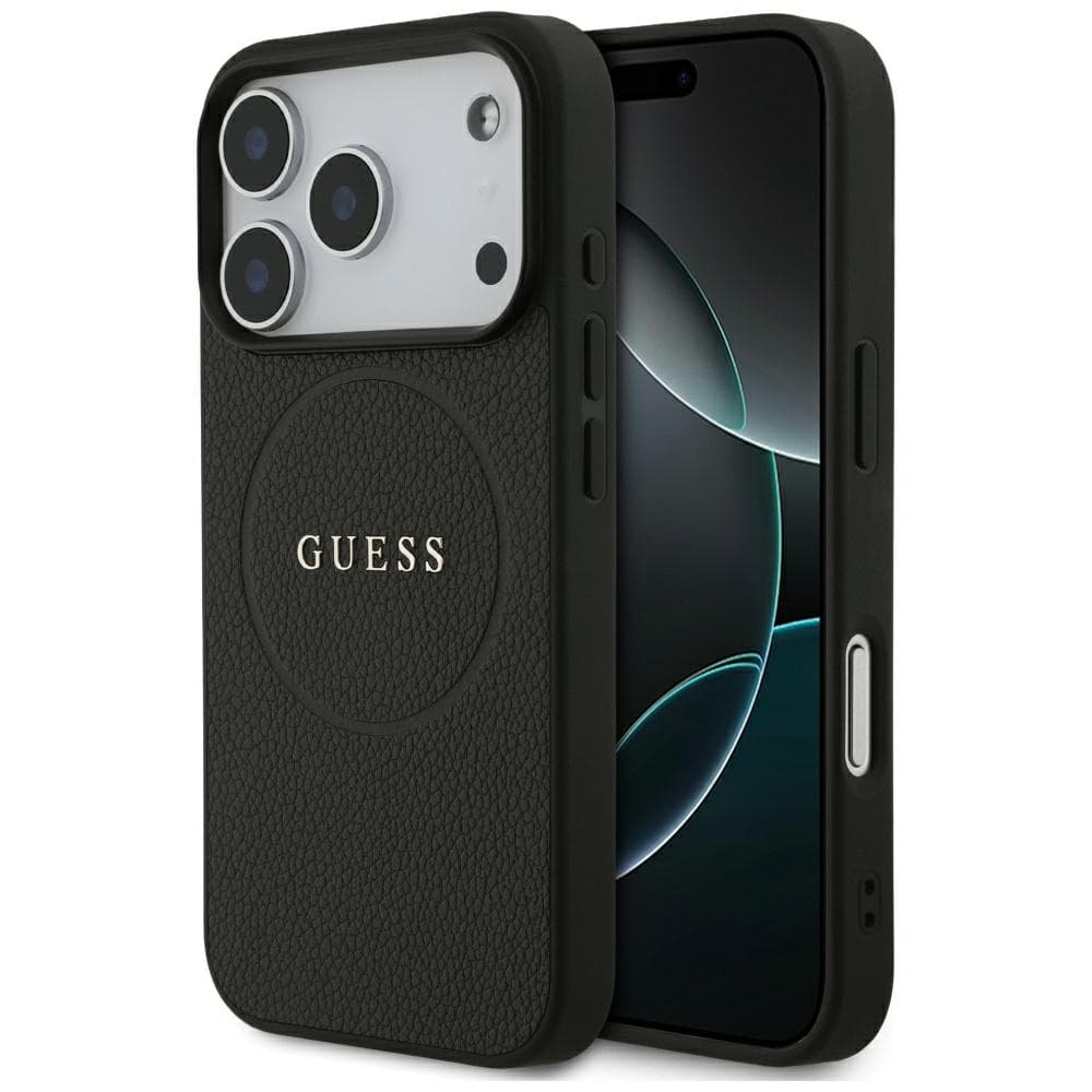Guess Grained Gold Ring MagSafe GUHMP17LPGHSMMK iPhone 17 Pro Černá - náhled 1