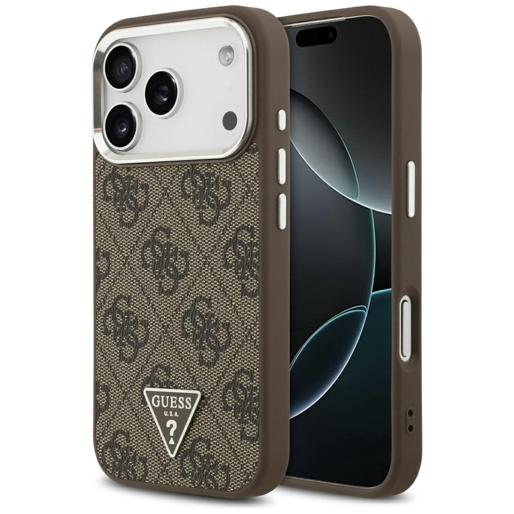 Guess Hardcase 4G Triangle Logo MagSafe iPhone 17 Pro hnědý - náhled 1