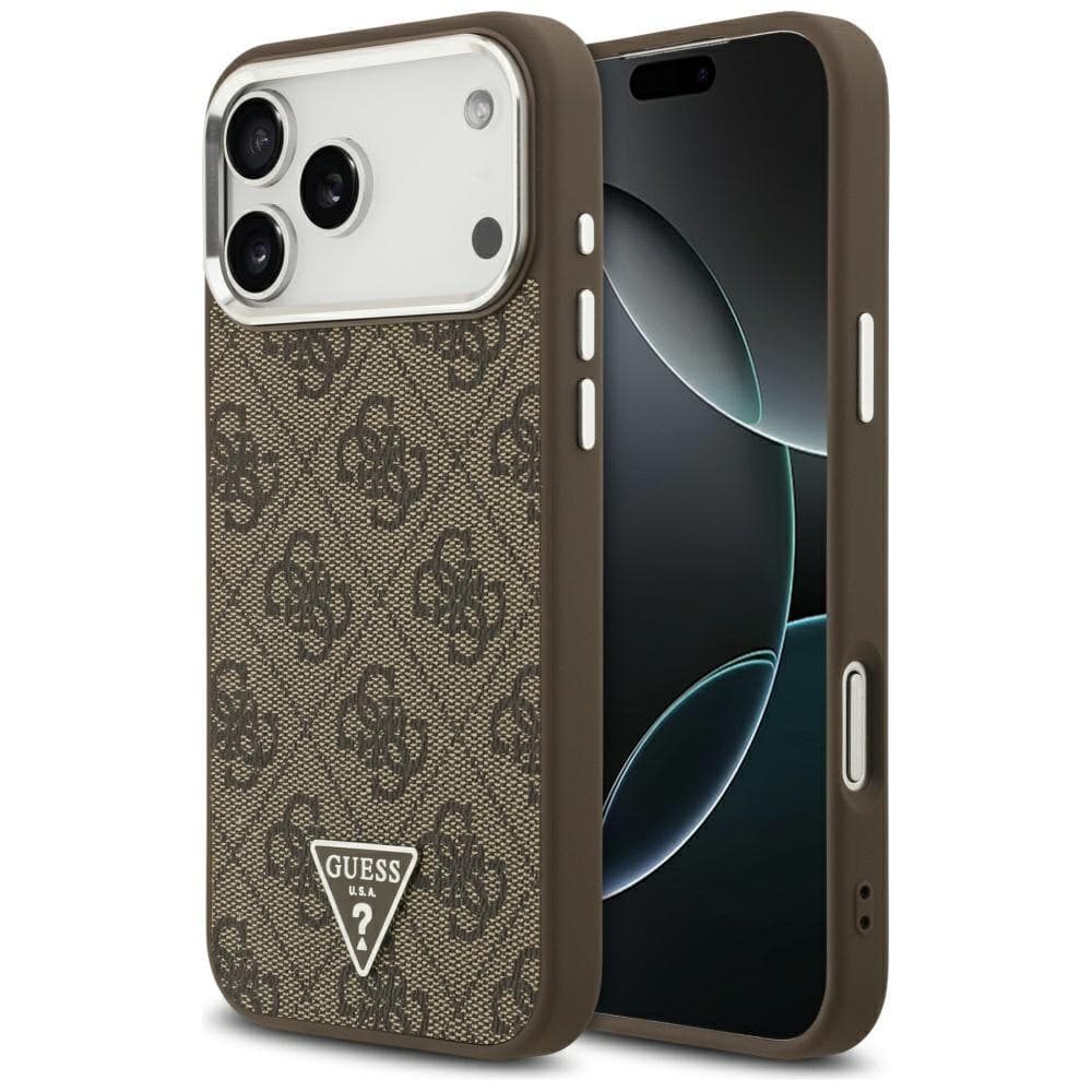 Guess Hardcase 4G Triangle Logo MagSafe iPhone 17 Pro Max hnědý - náhled 1