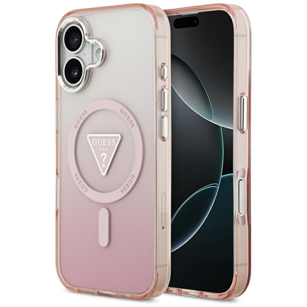 Guess IML Gradient Triangle Logo MagSafe iPhone 17 růžová - náhled 1