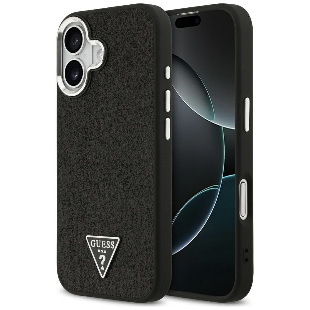 Guess Glitter Triangle Logo MagSafe pro iPhone 17 černý - náhled 1