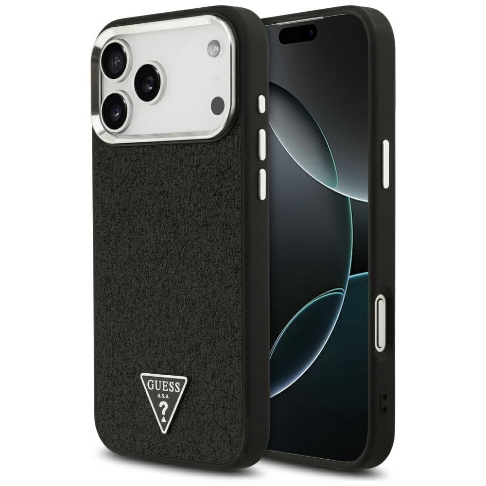 Guess Glitter Triangle Logo MagSafe iPhone 17 Pro Max černý - náhled 1