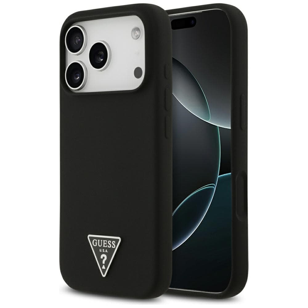 Guess Silicone Triangle Logo MagSafe pouzdro iPhone 17 Pro Max černé - náhled 1