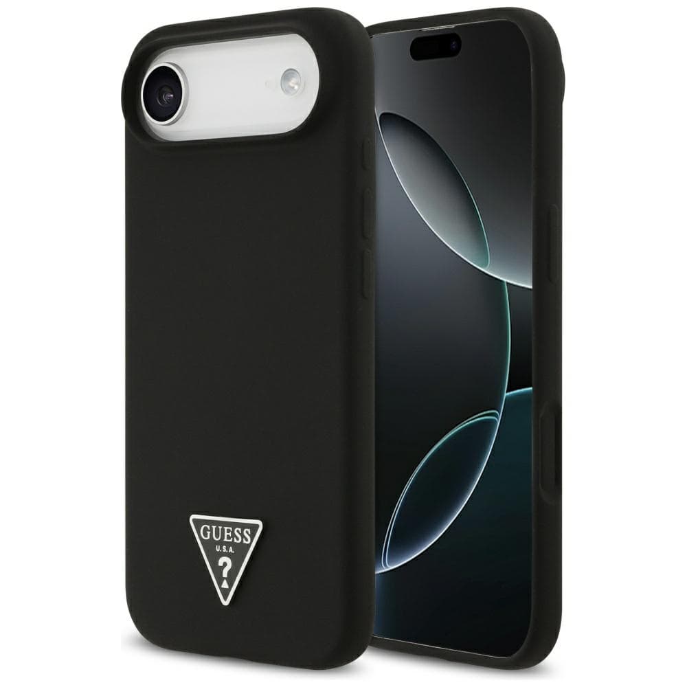 Guess Silicone Triangle Logo MagSafe iPhone 17 Air Černý - náhled 1