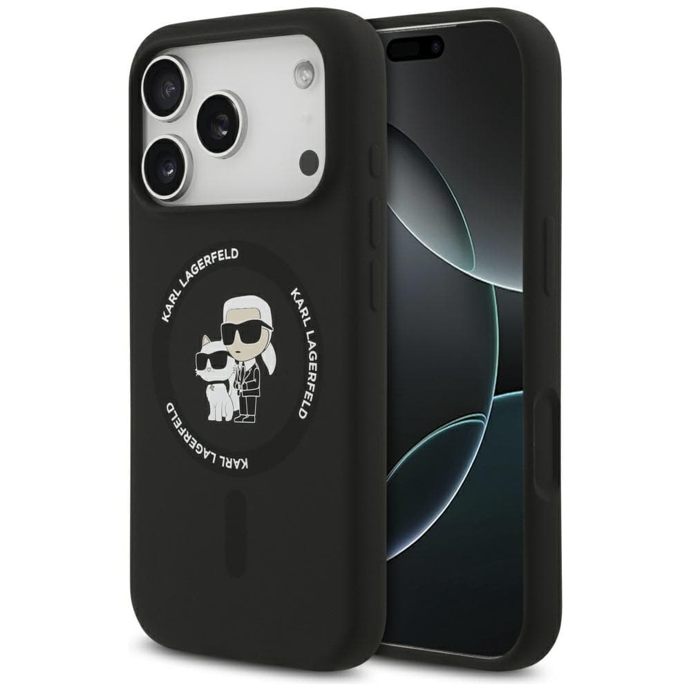 Karl Lagerfeld Silicone Ring MagSafe iPhone 17 Pro černá Karl&amp;Choupette - náhled 1