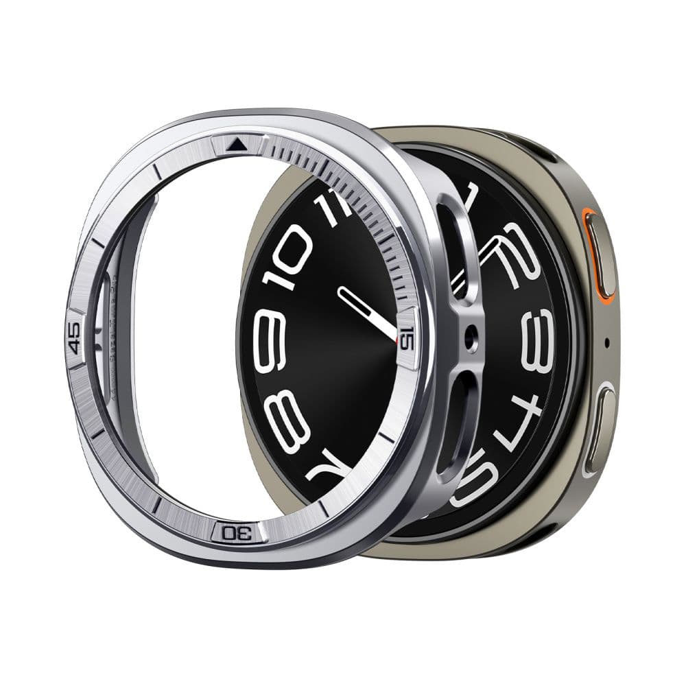 Spigen Bezel Tune Pro Pilot pro Samsung Galaxy Watch8 44mm nerezová ocel stříbrná - náhled 1