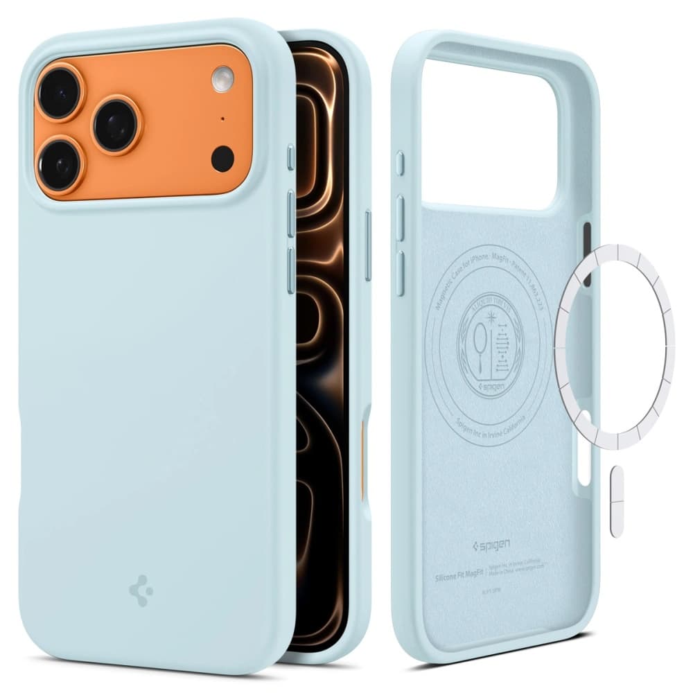 Spigen Silicone Fit MagSafe pro iPhone 17 Pro Max v tlumené modré - náhled 1