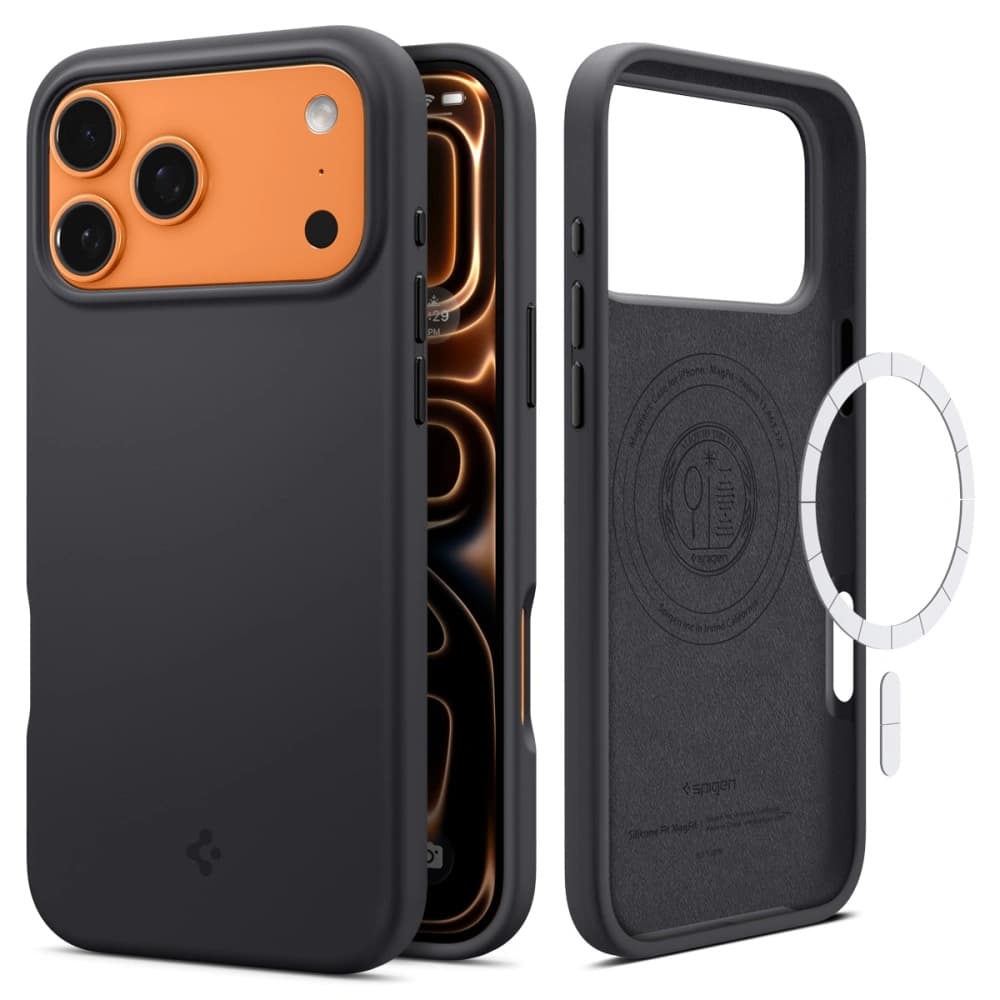 Spigen Silicone Fit MagSafe pro iPhone 17 Pro Max černý - náhled 1