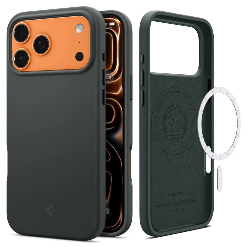 Spigen Silicone Fit MagSafe pro iPhone 17 Pro v barvě Abyss Green - náhled 1