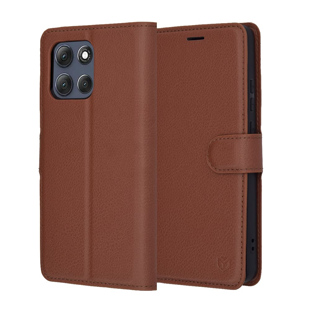 Pouzdro Techsuit Leather Folio pro Motorola Moto G86 Power hnědé - náhled 1