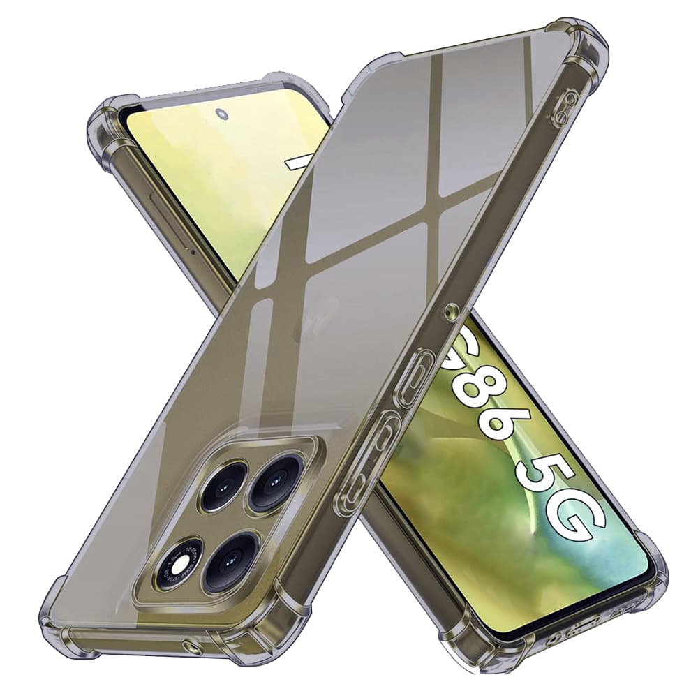 Techsuit Shockproof průhledný silikon Motorola Moto G86 kouřově černý