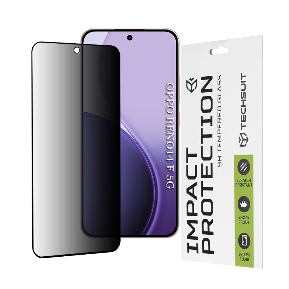 Ochranné sklo Techsuit 111D Privacy Full Glue pro Oppo Reno14 F/FS 5G černé