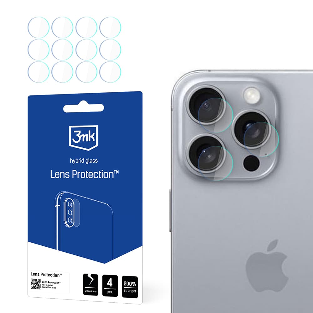 3mk Lens Protection 4 ks iPhone 16 Pro Max průhledný - náhled 1
