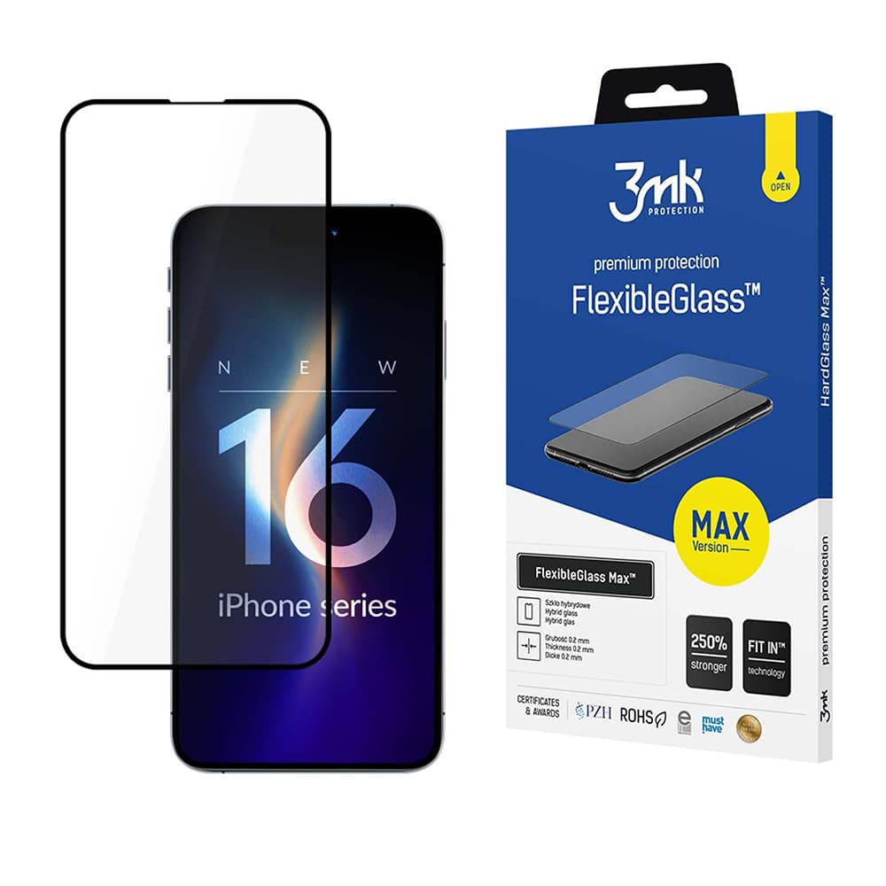 3mk FlexibleGlass Max pro iPhone 16 Pro černá - náhled 1