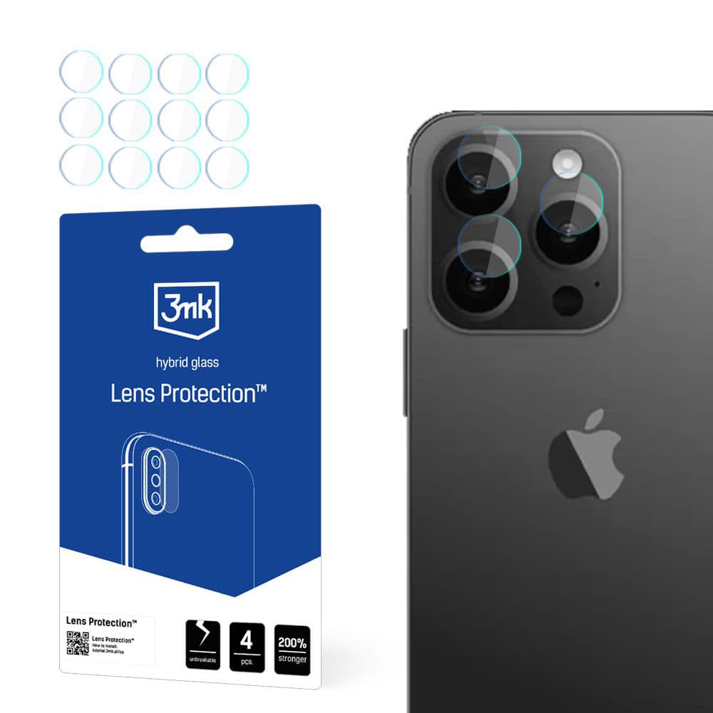 3mk Lens Protection (4 ks) iPhone 15 Pro Max průhledná - náhled 1