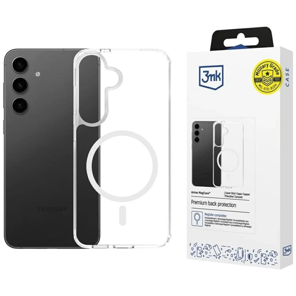 3mk Armor MagCase Samsung Galaxy S25 S24 Průhledný - náhled 1