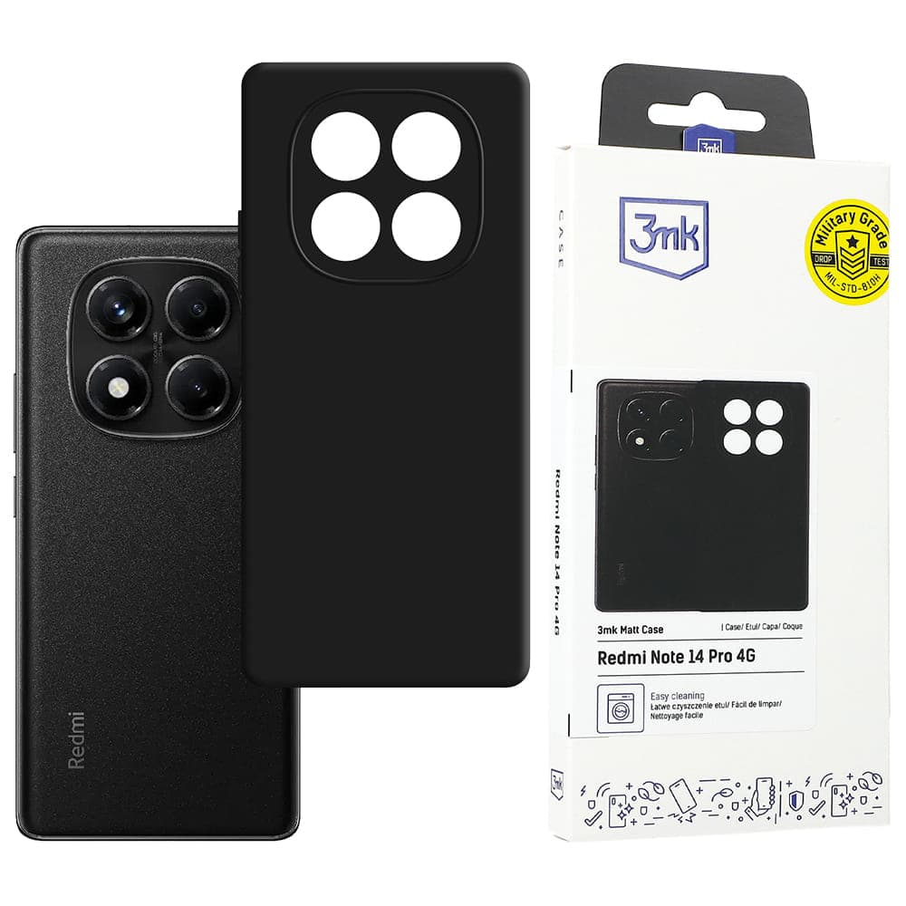 3mk Matt Case pro Xiaomi Redmi Note 14 Pro 4G černý - náhled 1
