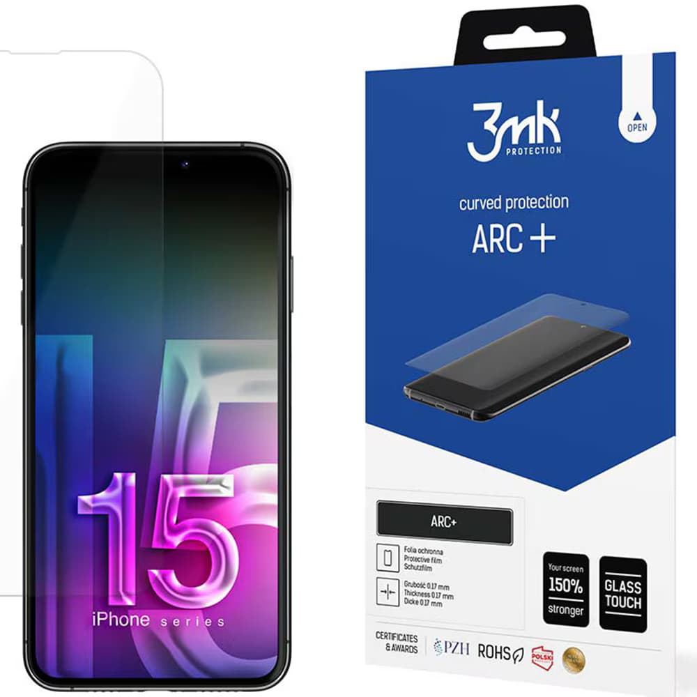 Ochranná fólie 3mk ARC+ iPhone 15 průhledná - náhled 1