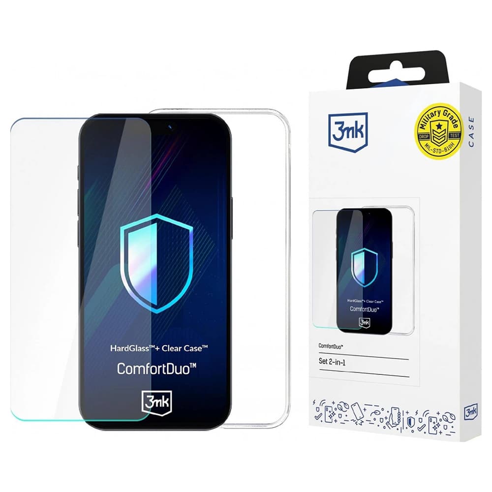 3mk ComfortDuo sklo a pouzdro iPhone 16 Pro průhledné - náhled 1