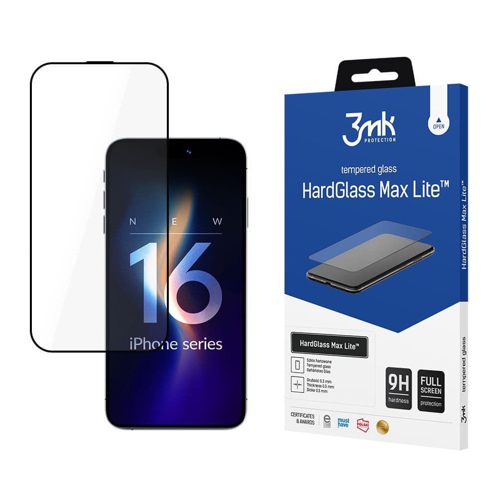3mk HardGlass Max Lite Ochranné sklo iPhone 16 Pro Max černá