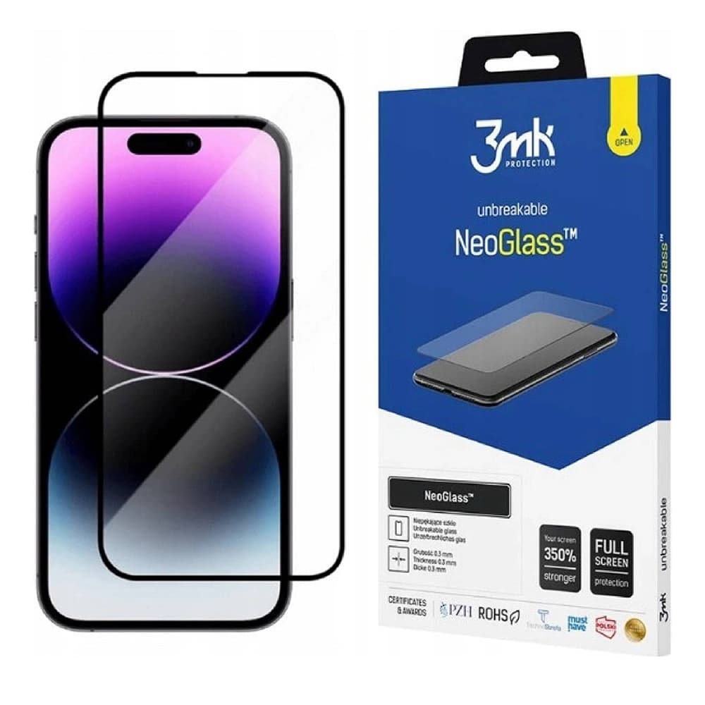 3mk NeoGlass Ochranné sklo iPhone 14 Pro Max Černá