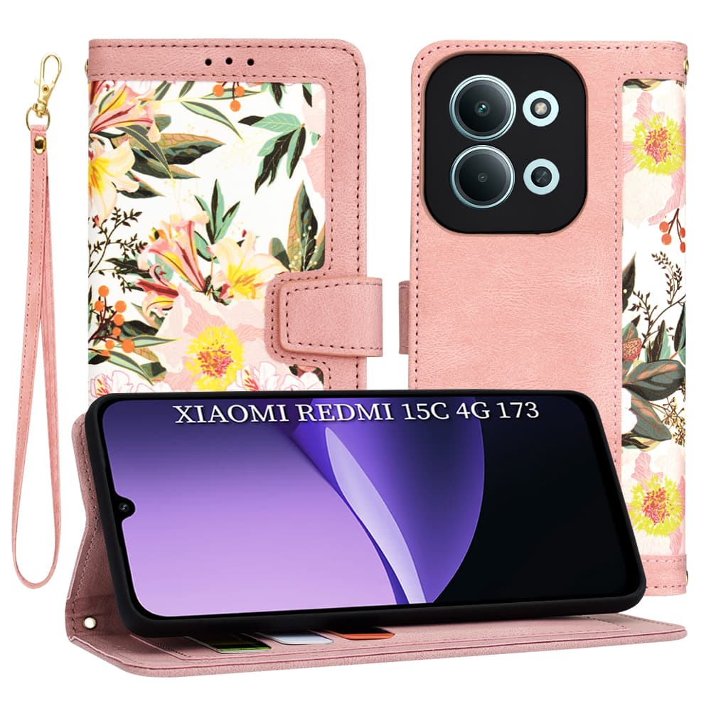 Pouzdro Techsuit FlipCraft pro Xiaomi Redmi 15C 4G/5G v růžové barvě - náhled 1