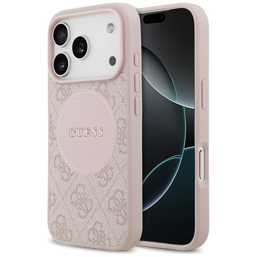 Guess 4G Circle Classic Logo MagSafe iPhone 17 Pro Růžová - náhled 1