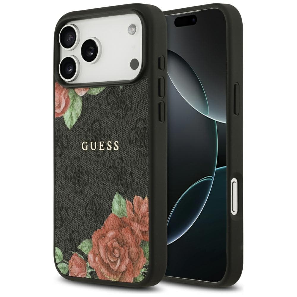 Guess Hardcase 4G Flowers Print MagSafe iPhone 17 Pro Max černá - náhled 1