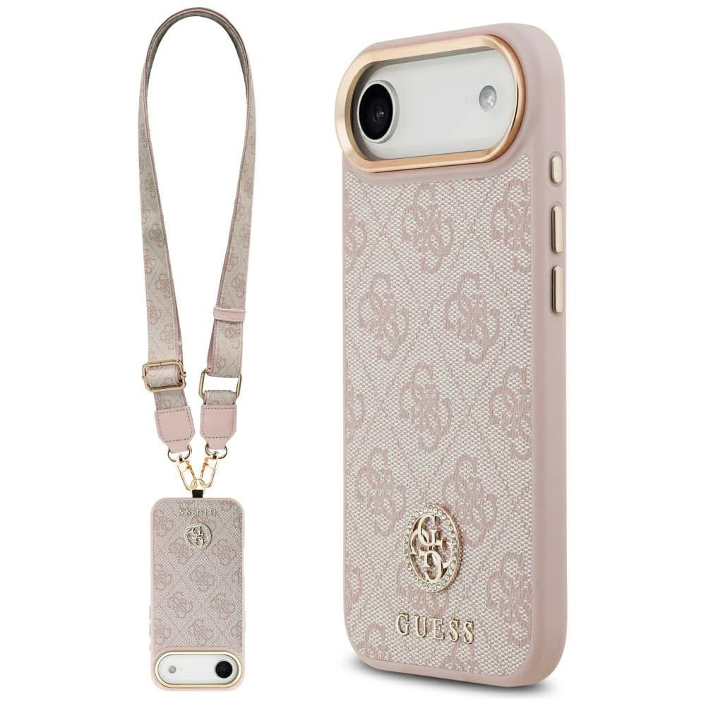 Guess Hardcase 4G Strass Logo &amp; Big Strap iPhone 17 Air růžová - náhled 1