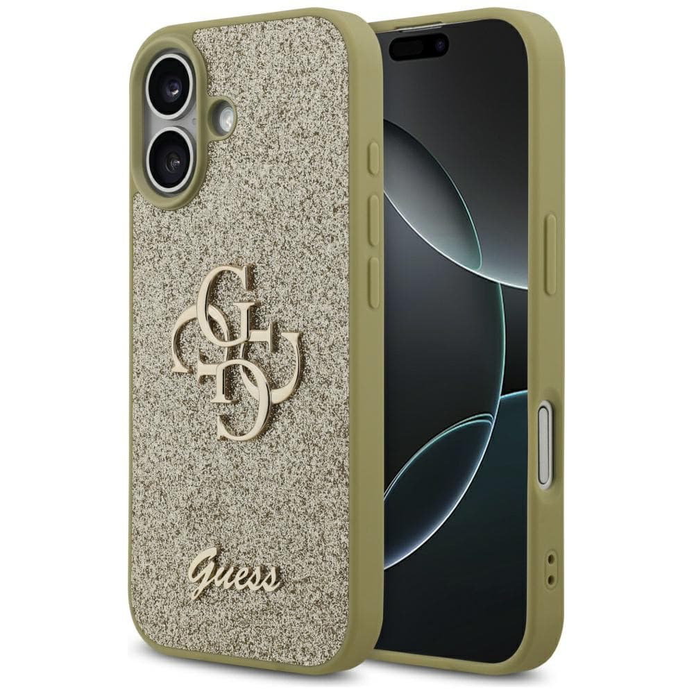 Guess Fixed Glitter Big 4G GUHCP17SHG4SGD iPhone 17 zlatá - náhled 1